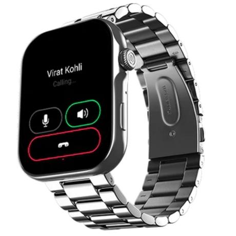 Noise Colorfit Ultra 3 Smartwatch, 4.97 cm (1.96 inch) AMOLED Display, Bluetooth Calling, Premium Metallic Build, Upto 7 Days Battery, Rotating Functional Crown, Gesture Control, Voice Assistant (Metallic Strap Silver)-2