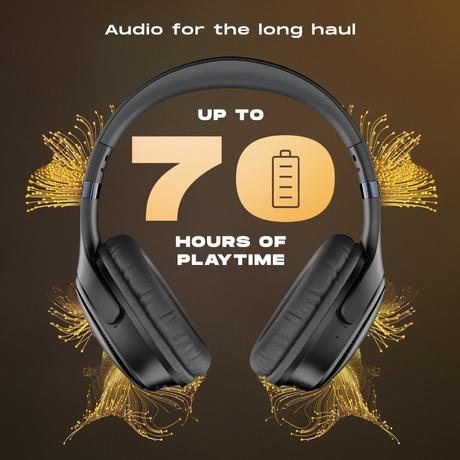 Noise Three Wireless Headphone, Upto 70 hrs of playtime, Dual Device Pairing, Gaming Mode, Foldable, 40mm driver, IPX5 Water Resistance, Blutooth v5.3, Charging Indicator, Jet Black-3