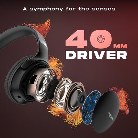 Noise Three Wireless Headphone, Upto 70 hrs of playtime, Dual Device Pairing, Gaming Mode, Foldable, 40mm driver, IPX5 Water Resistance, Blutooth v5.3, Charging Indicator, Jet Black-5