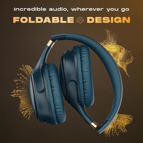 Noise Three Wireless Headphone, Upto 70 hrs of playtime, Dual Device Pairing, Gaming Mode, Foldable, 40mm driver, IPX5 Water Resistance, Blutooth v5.3, Charging Indicator, Space Blue-6