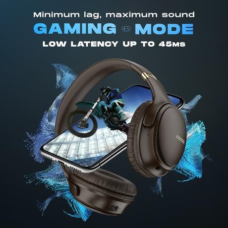 Noise Three with 70 Hours Playtime,40MM Driver,Dual pairing with Gaming Mode Bluetooth Headset(Chocolate Brown, On the Ear)-5