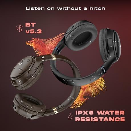 Noise Three with 70 Hours Playtime,40MM Driver,Dual pairing with Gaming Mode Bluetooth Headset(Chocolate Brown, On the Ear)-7