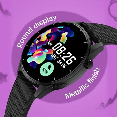 Noise NoiseFit Crew Smart Watch, 3.50 cms (1.38 inch) Round Display with Bluetooth Calling, IP68 water resistance, 100+ cloud based watch faces, 120+ sports mode, Jet Black-2
