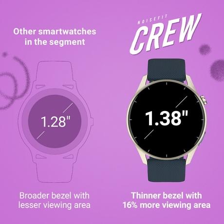 Noise NoiseFit Crew Smart Watch, Midnight Blue-1
