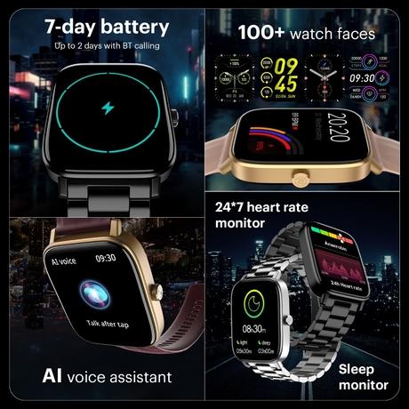 Noise ColorFit Quad Call Smartwatch, Elite Black-4