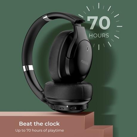 Noise Newly Launched 4 Wireless On-Ear Headphones with 70 H Playtime, ENC, 40 mm Driver, Low Latency (up to 40 ms), Dual Pairing, BT v5.4 (Carbon Black)-3