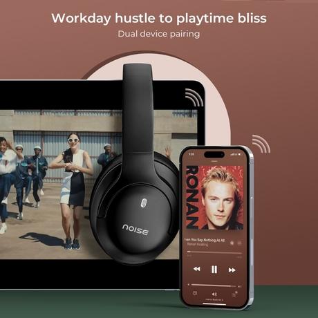 Noise Newly Launched 4 Wireless On-Ear Headphones with 70 H Playtime, ENC, 40 mm Driver, Low Latency (up to 40 ms), Dual Pairing, BT v5.4 (Carbon Black)-4