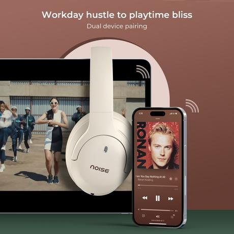Noise Newly Launched 4 Wireless On-Ear Headphones with 70 H Playtime, ENC, 40 mm Driver, Low Latency (up to 40 ms), Dual Pairing, BT v5.4 (Calm Beige)-3