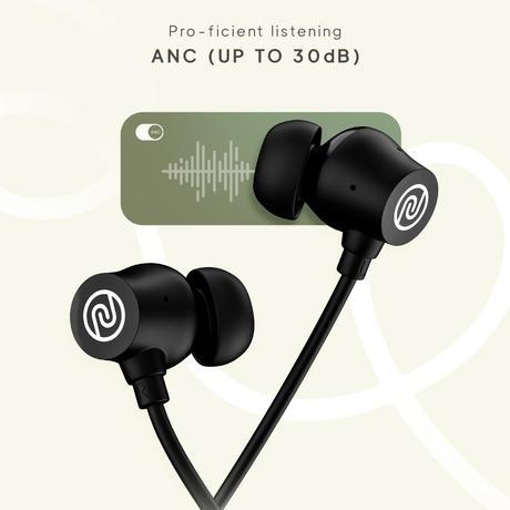 Noise Airwave Pro with ANC, 60 Hrs of Playtime, Low latency (Up to 40 ms), 3 EQ Modes Bluetooth Headset(Matte Black, In the Ear)-2
