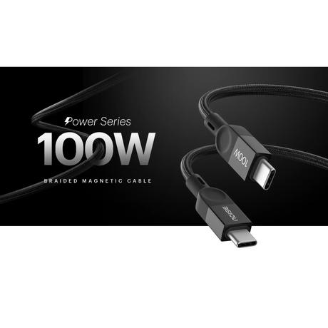Noise Power Series 100 W Type-C to Type-C Braided Magnetic Power Cable, Infinite Black-2