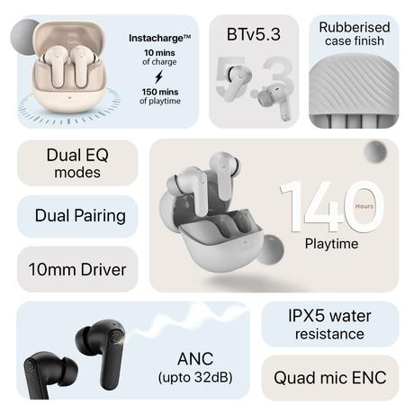 Noise Buds X2 Truly Wireless Bluetooth Earbuds, Pebble Grey-2