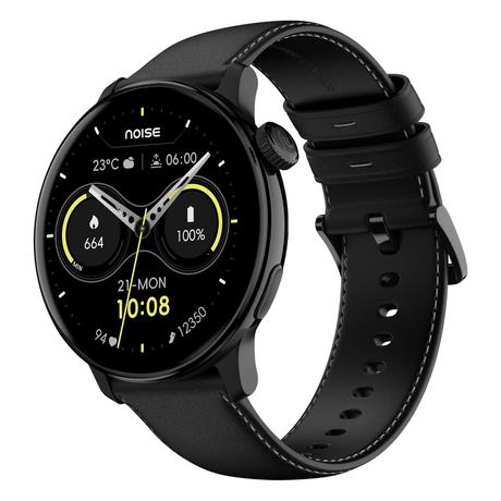 Noise Pro 6R 3.7 cm (1.46 inch) AMOLED Smart Watch, 1000 NITS, Powered by AI Pro, Built-in GPS, Strava Integration, Stainless Steel Dial, Video Watch Faces,3ATM, Emergency SOS, TWS Connectivity (Classic Black)-0