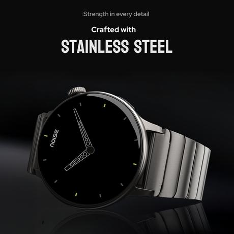 Noise Pro 6R 3.7 cm (1.46 inch) AMOLED Smart Watch, 1000 NITS, Powered by AI Pro, Built-in GPS, Strava Integration, Stainless Steel Dial, Video Watch Faces,3ATM, Emergency SOS, TWS Connectivity (Classic Black)-1