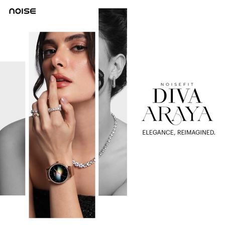 Noise NoiseFit Diva Araya Smartwatch, Iconic Rose Gold-1