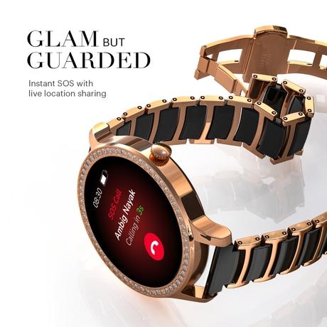 Noise NoiseFit Diva Araya Smartwatch, Iconic Rose Gold-6