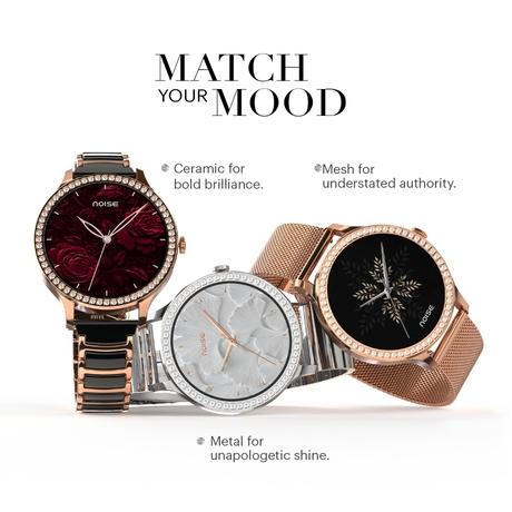 Noise NoiseFit Diva Araya Smartwatch, Iconic Rose Gold-8