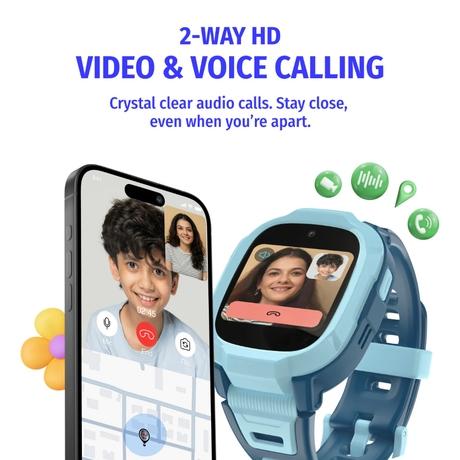Noise Junior Explorer 2 Smart Watch for Kids with 4G SIM Compatible, 2-Way Video & Voice Calling, Geofencing, Real Time Location Monitoring via Google Maps, IP68, SOS Emergency Alerts (Frost Pop)-3