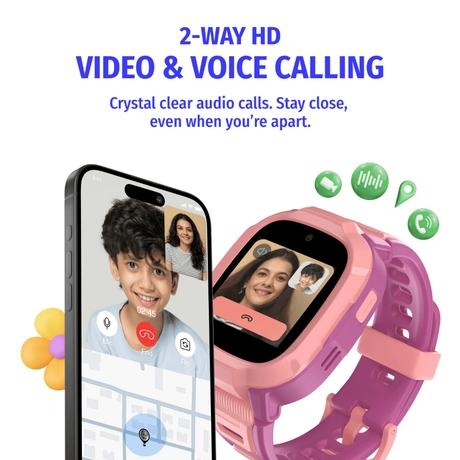 Noise Junior Explorer 2 Smart Watch for Kids with 4G SIM Compatible, 2-Way Video & Voice Calling, Geofencing, Real Time Location Monitoring via Google Maps, IP68, SOS Emergency Alerts (Power Pixel)-3