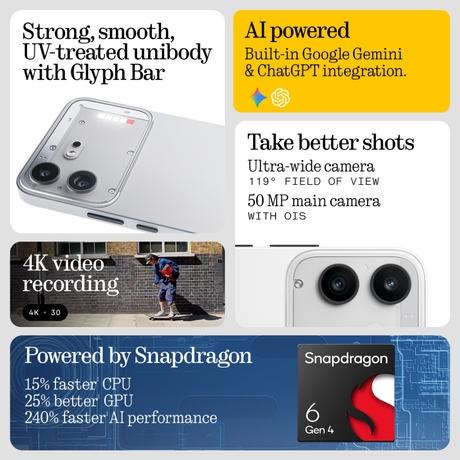 Nothing Phone (4b) 256 GB, 8 GB RAM, White, Mobile Phone-3