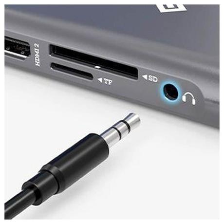 Novoo 12-in-1 Pro USB-C Hub with 4 USB-A Port, USB-C PD Port, 2 HDMI Port, SD Card and TF Slot, VGA Port, Ethernet Port, Audio Port, Dark Grey-13