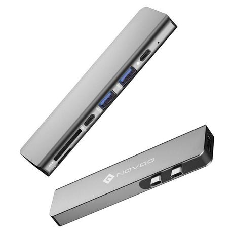 Novoo 7-in-2 USB-C Hub with 2 USB 3.0 Port, 2 USB-C PD Port, SD Card and microSD Card Slot, HDMI Port, Dark Grey-5
