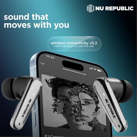 Nu Republic Epic X4 TWS Earbuds with 52 Hour Playtime, X-Bass Technology, 13 mm Neodymium Drivers, ENC Mics, Dual Mode, 40 ms Low Latency, Quick Charge 15mins = 200 Mins Play (Silver/Black)-10