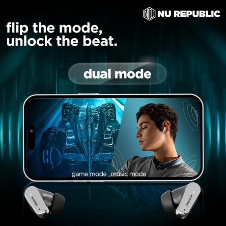 Nu Republic Epic X4 TWS Earbuds with 52 Hour Playtime, X-Bass Technology, 13 mm Neodymium Drivers, ENC Mics, Dual Mode, 40 ms Low Latency, Quick Charge 15mins = 200 Mins Play (Silver/Black)-9