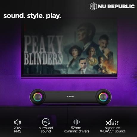 Nu Republic Partybox 180 Bluetooth Soundbar with 18 Watts Output, Upto 6 Hrs Playtime, 52mm Dynamic Driver, Vibrant RGB Light (Black)-10