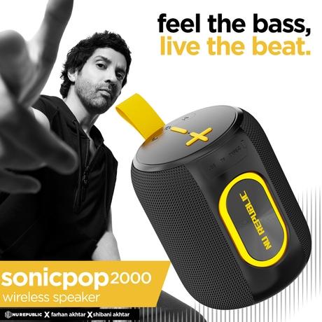 Nu Republic Sonicpop 2000 Wireless Speaker with 16 Watts Output, 6 Hrs Playtime, 66 mm Dynamic Driver, Multi RGB Led Lights (Black)-1