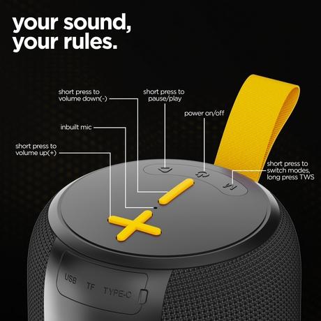 Nu Republic Sonicpop 2000 Wireless Speaker with 16 Watts Output, 6 Hrs Playtime, 66 mm Dynamic Driver, Multi RGB Led Lights (Black)-11