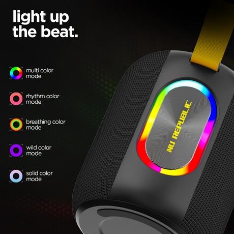 Nu Republic Sonicpop 2000 Wireless Speaker with 16 Watts Output, 6 Hrs Playtime, 66 mm Dynamic Driver, Multi RGB Led Lights (Black)-7