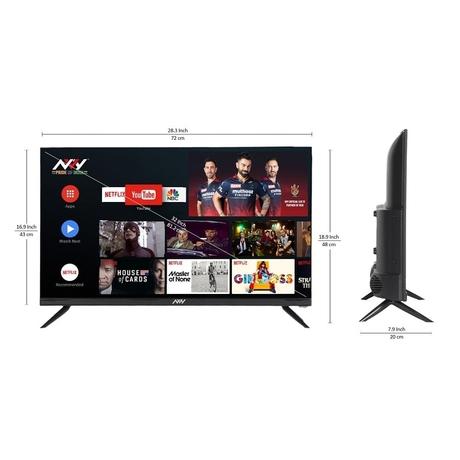 NVY 80 cm (32 inch) HD Ready Smart Frameless LED TV, NVA32SFR1 (Black) (2023 Model)-1