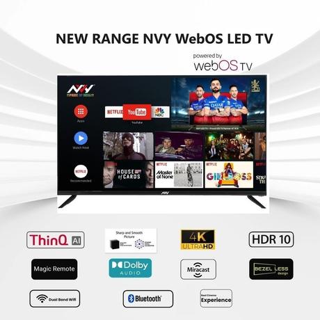 NVY 109 cm (43 Inch) Smart 4K LED TV, NVA43SFR1P (Black)-4
