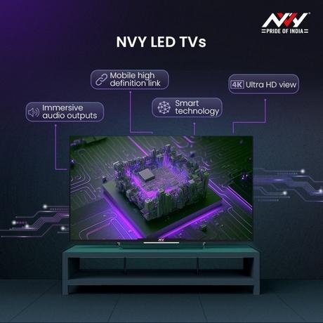 NVY 165 cm (65 inch) 4K UHD Smart Google LED TV, NVS65U, Black-11
