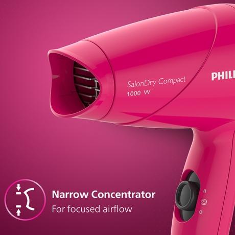 Philips 1000 Watts,Hair Dryer, Heat Settings, Easy Handling HP8143/00,  Pink