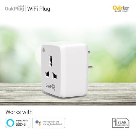 Oakter Oak Plug Mini Wi-Fi Smart Plug, White 6 Amp-1