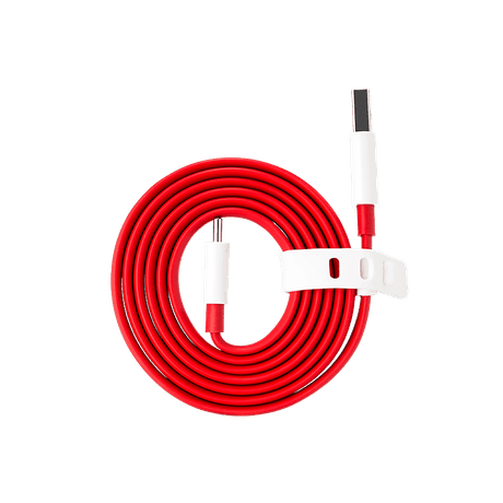 OnePlus SUPERVOOC C201A Type-A to Type-C Cable, Red and White-1