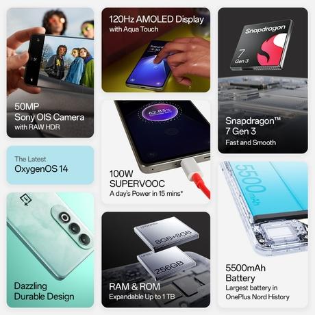 OnePlus Nord CE4 8 GB RAM, 128 GB, Celadon Marble, Mobile Phone-1