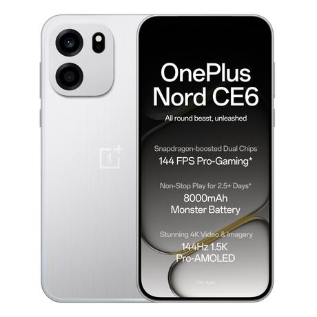 OnePlus Nord CE6 5G 256 GB, 8 GB RAM, Lunar Pearl, Mobile Phone-0