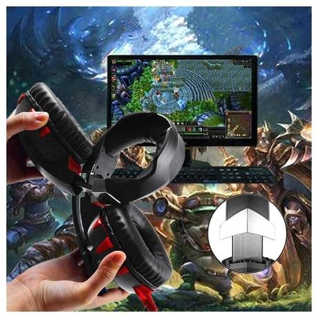 Onikuma K2 Pro Wired Gaming Headphone with 3D Stereo Surround Sound, Black and Red-1