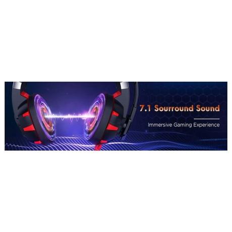 Onikuma K2 Pro Wired Gaming Headphone with 3D Stereo Surround Sound, Black and Red-6