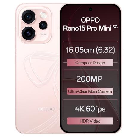 Oppo Reno15Pro Mini 5G 256 GB, 12 GB RAM, Crystal Pink, Mobile Phone