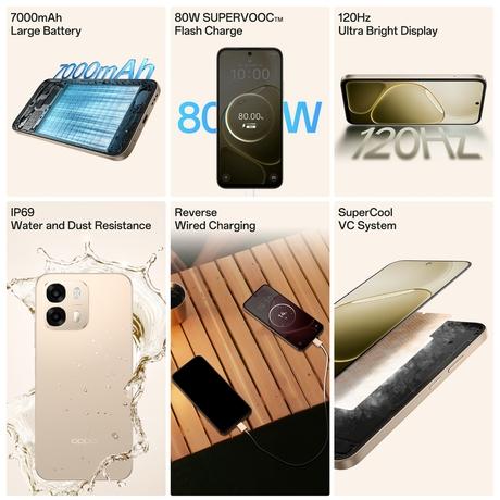 OPPO A6 Pro 5G 128 GB, 8 GB RAM, Cappuccino Brown, Mobile Phone-1
