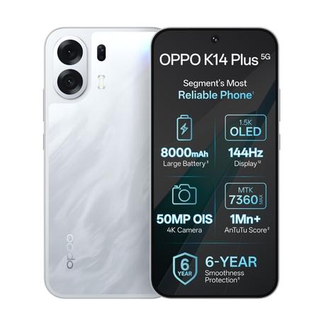 OPPO K14 Plus 128 GB, 8 GB RAM, Star White, Mobile Phone-0
