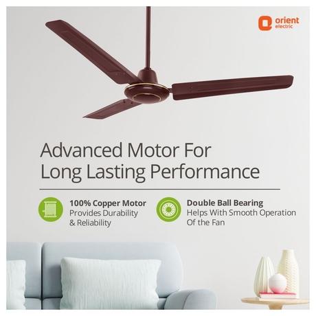 Orient Electric Ujala Energy Saver 1200 mm 3 Blade Ceiling Fan, Brown-3