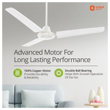 Orient Electric Ujala Energy Saver 1200 mm 3 Blade Ceiling Fan, White-2