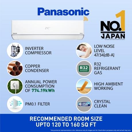 Panasonic 1.5 Ton 5 Star 7-in-1 Convertible Wi Fi Inverter Split AC EU18AKY5XFM (4 Way swing, MirAle, 100% Copper,PM 0.1 Filter for filtration, 2024 launch)-2