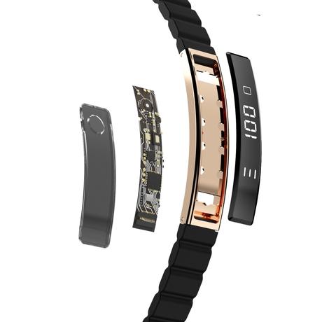 Pebble Arq Smart Bracelet, Obsidian Gold-5