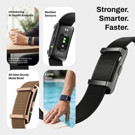Pebble Qore 2 Fitness Band, Cosmic Black-1