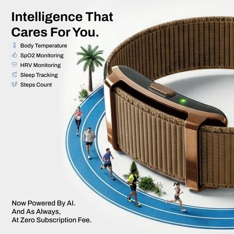 Pebble Qore 2 Fitness Band, Lunar Brown-4
